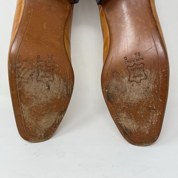 Jean Pier Clemente Loafers Mens 9.5 D Tan Brown Leather Tasseled Vintage Italy main image 9